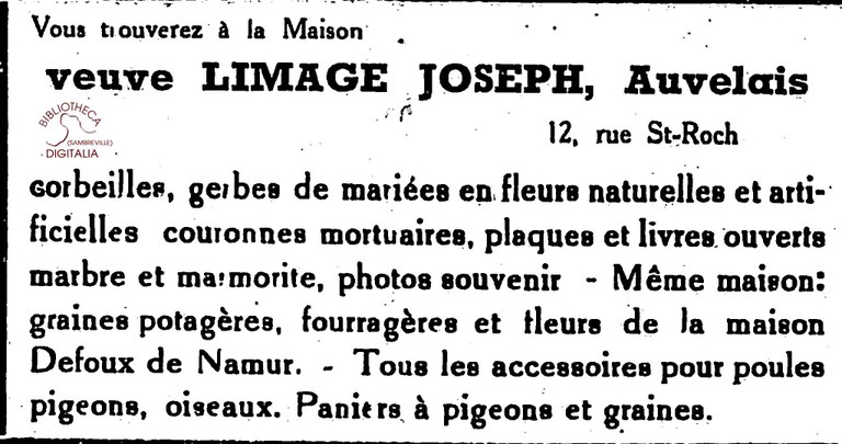 Auvelais : la Maison Veuve LIMAGE Joseph