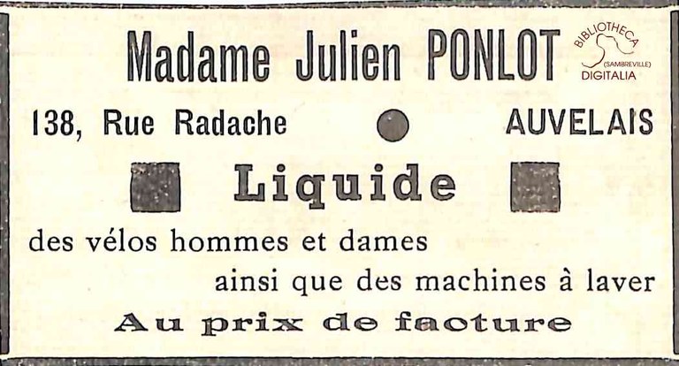 Auvelais : Madame Julien PONLOT
