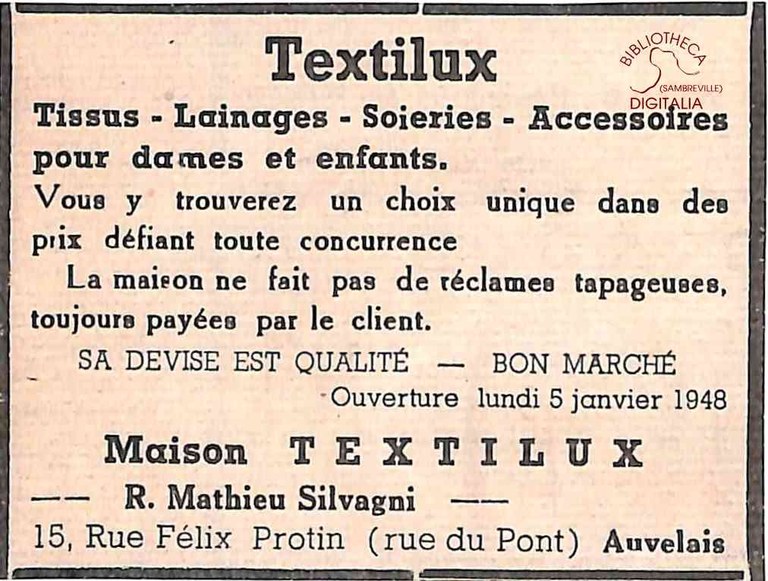 Auvelais : Maison Textilux - R. SILVAGNI