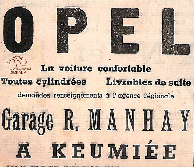 Keumiée : Garage R. MANHAY (Opel)