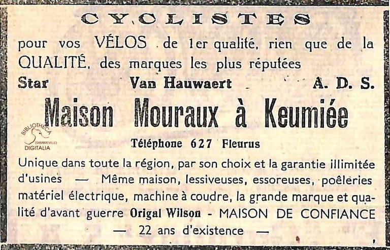 Keumiée : Maison MOURAUX (Vélos de 1ère qualité)