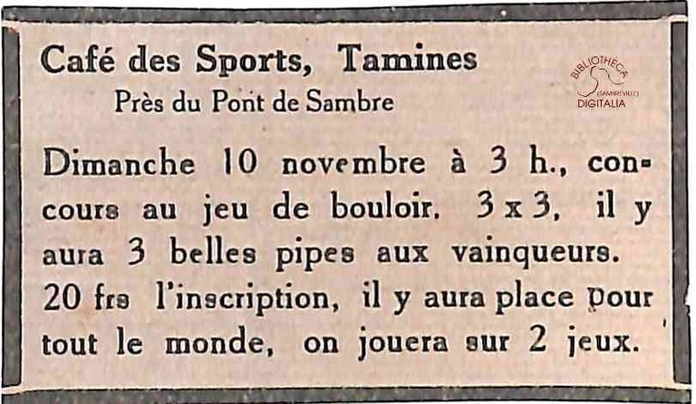 Tamines : Café des sports (près de pont)