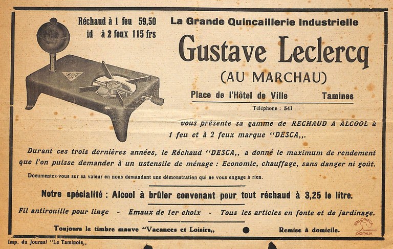 Tamines : Gustave LECLERCQ (Au Marchau)