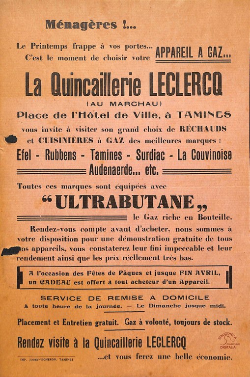 Tamines : "la quincaillerie LECLERCQ" (Au Marchau)