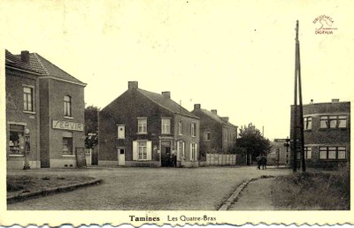 Tamines : les quatre-bras et le magasin "Servir"