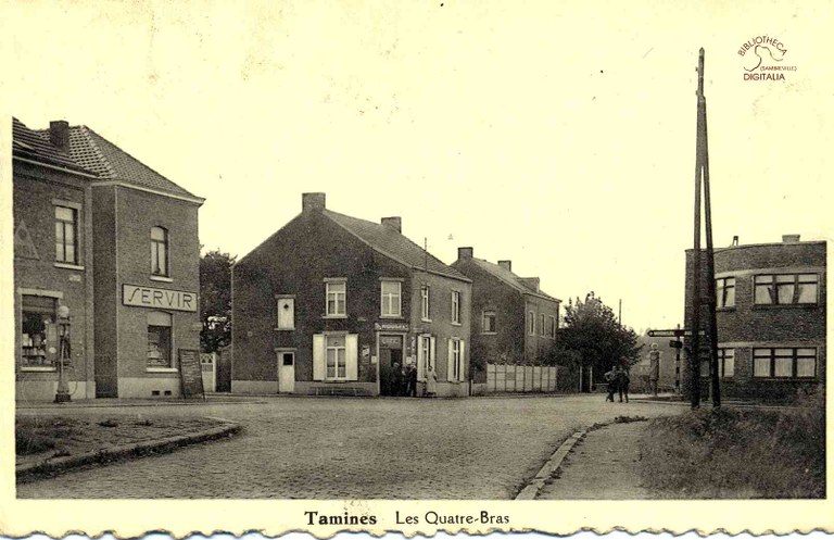 Tamines : les quatre-bras et le magasin "Servir"