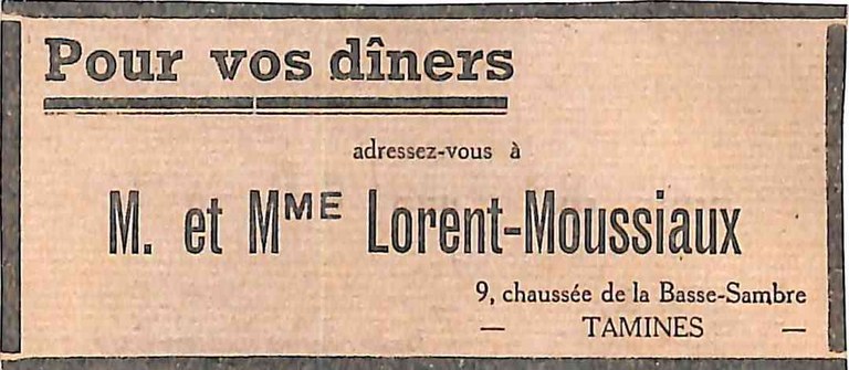 Tamines : M. et Mme LORENT - MOUSSIAUX