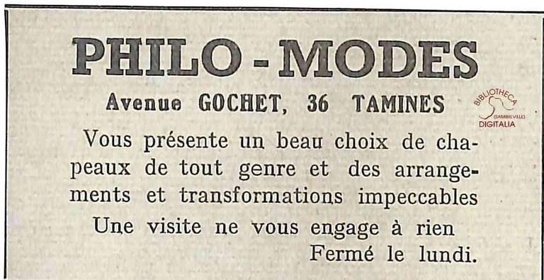 Tamines : magasin "Philo - Modes"