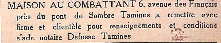 Tamines : "Maison au combattant"