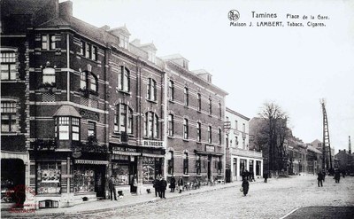 Tamines : Maison LAMBERT et le magasin " A l'idéal" de R. THONET