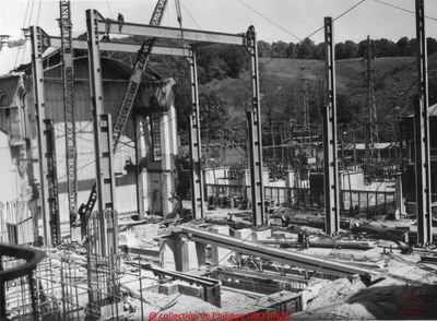 Auvelais : la centrale électrique (en 1955)