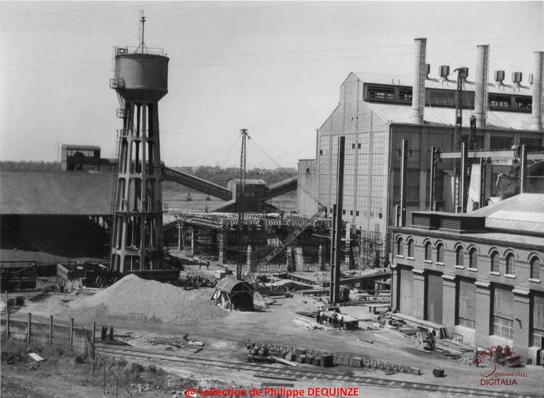Auvelais : la centrale électrique  (en 1955)