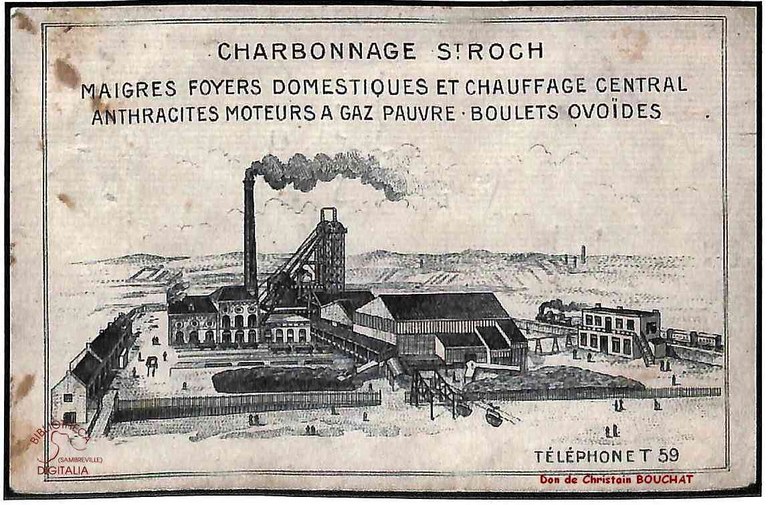 Affiche publicitaire du Charbonnage Saint Roch