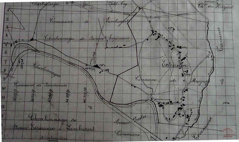 Moignelée : plan des Charbonnages Bonne Espérance