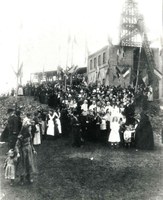 Bénédiction  du Puits Sainte Barbe à Tamines en 1901