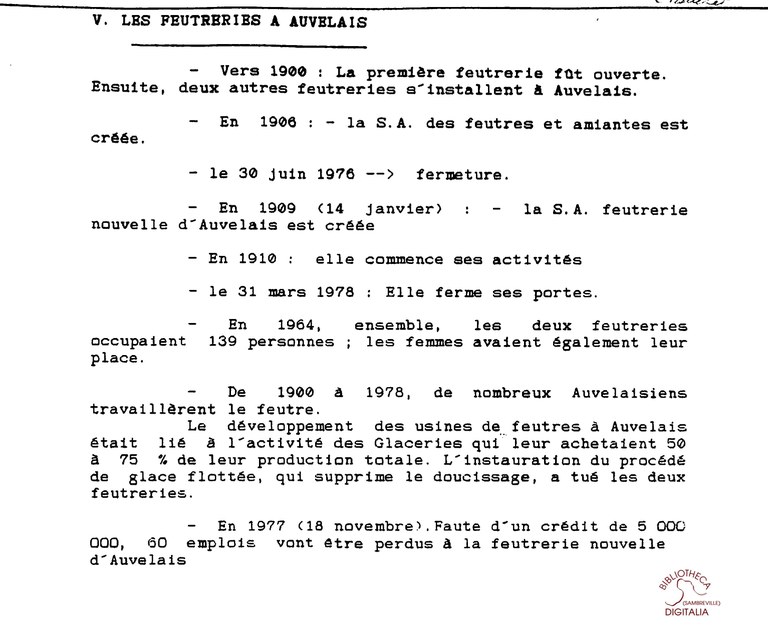Auvelais : les Feutreries
