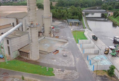 Auvelais : Saint Gobain : vue aérienne