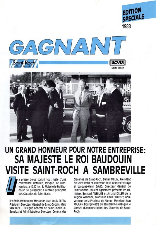 Auvelais : venue du Roi Baudouin à Saint Gobain