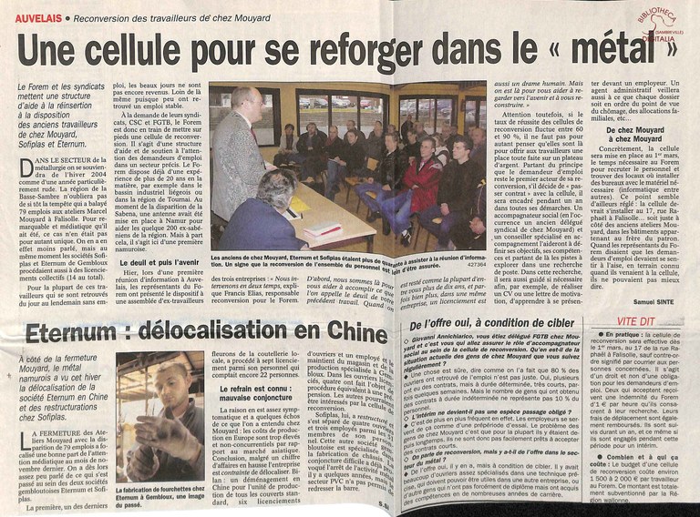 Falisolle : Ateliers Marcel MOUYARD