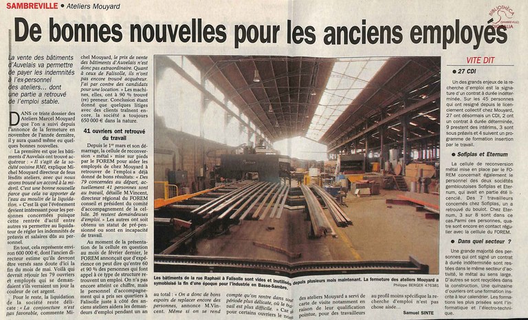 Falisolle : Ateliers Marcel MOUYARD
