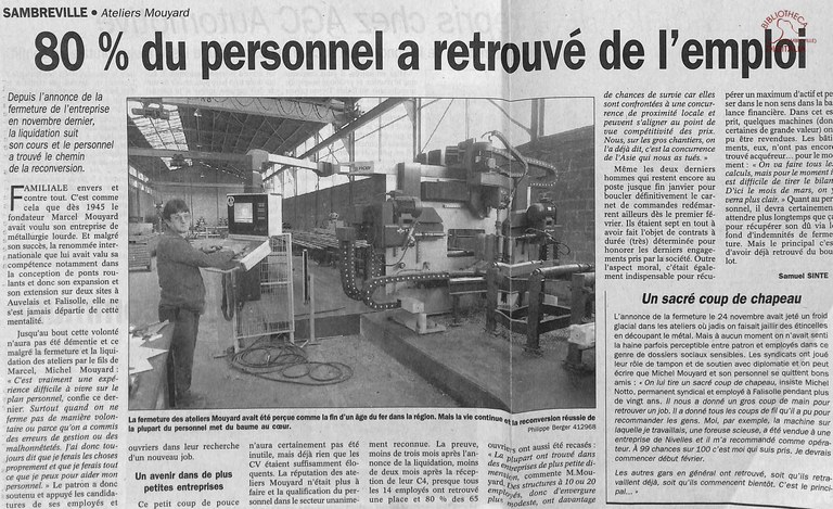 Falisolle : Ateliers Marcel MOUYARD