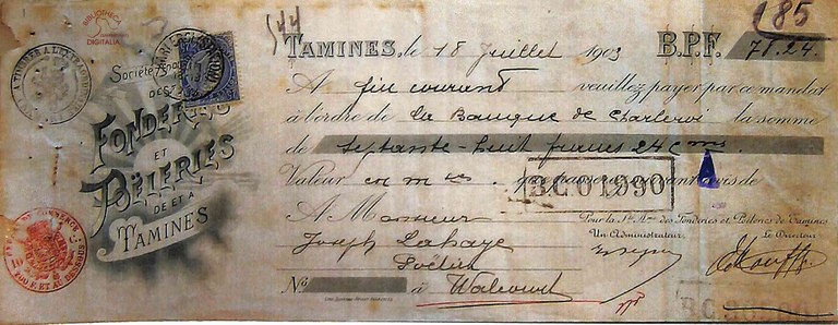 Tamines : ancien virement des Fonderies et poêleries de Tamines