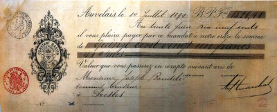 Auvelais : Société anonyme Moulins d'Auvelais : mandat