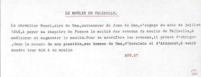 Falisolle : le moulin de Falisolle