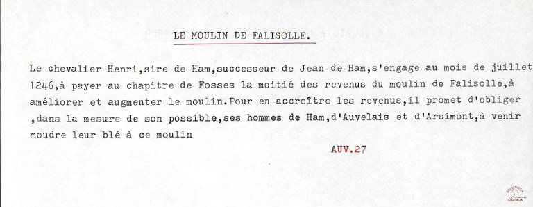 Falisolle : le moulin de Falisolle
