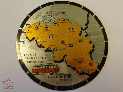 Objet publicitaire pour les taxis, transports et autocars LAVERDEUR (Auvelais)