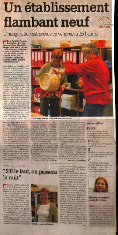 Arsimont école communale. Un établissement flambant neuf.