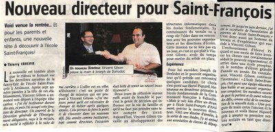 Arsimont : école Saint-François. Nouveau directeur pour Saint François