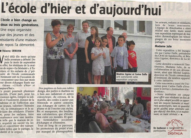 Arsimont : école communale. L’école d'hier et d'aujourd'hui