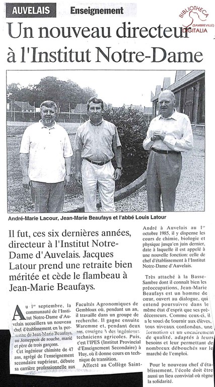 Auvelais : L'Institut Notre-Dame.