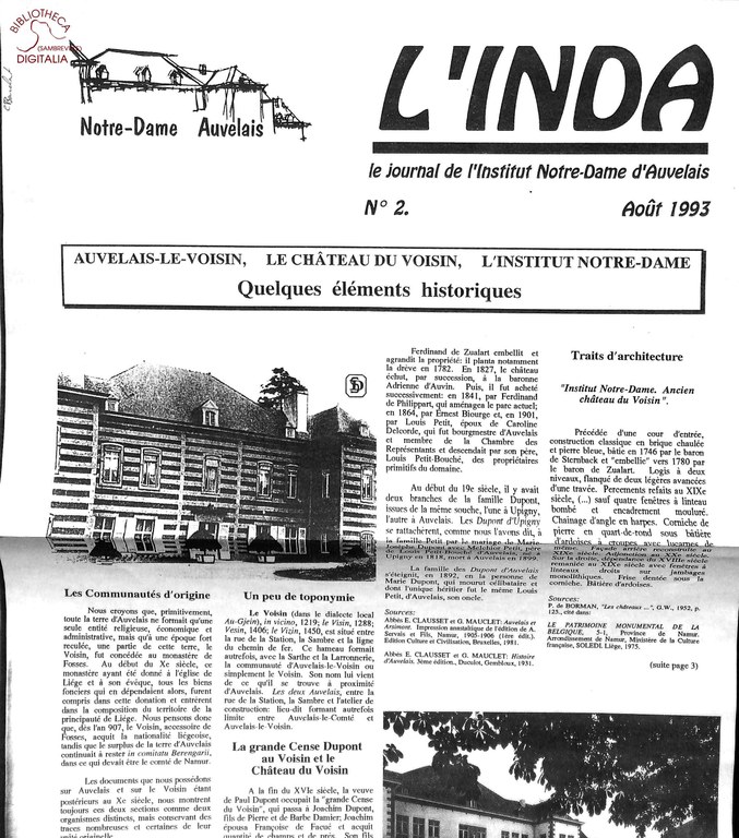 Auvelais : L'Institut Notre-Dame.