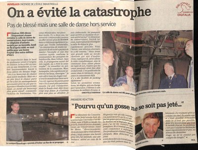 Auvelais : on a évité la catastrophe à l'école industrielle