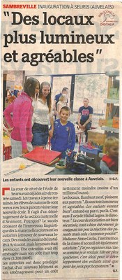 Auvelais : l'école de Seuris. Des locaux plus lumineux et agréables