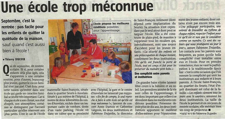 Auvelais : l'école de Seuris. Une école trop méconnue