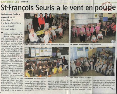 Auvelais : l'école Saint François à Seuris.