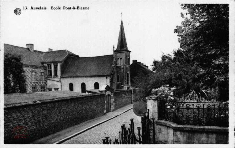 Auvelais, vue de l'école rue Pont-à-Biesmes