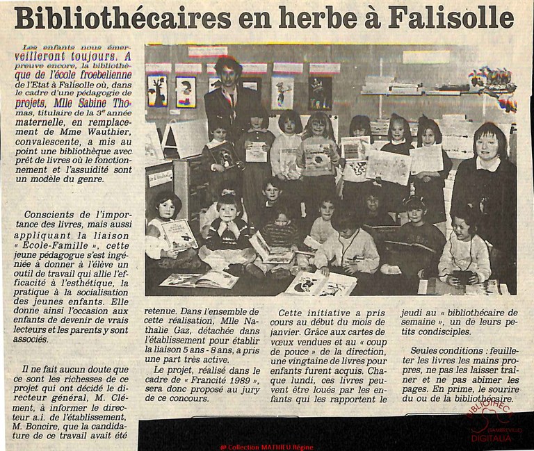 Bibliothécaires en herbe à Falisolle