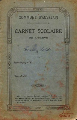 Carnet scolaire de l'élève ROMNEE Ulma, pour le degré inférieur