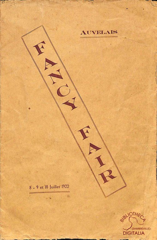 Fancy-Fair à Auvelais les 8 - 9 et 10 juillet 1922