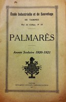 Palmarès de l'Ecole industrielle et de sauvetage de Tamines. Années 1920-1921