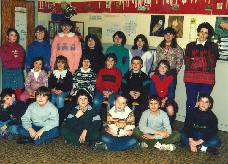 Arsimont : école communale. Classe de Mme Marie-Aline