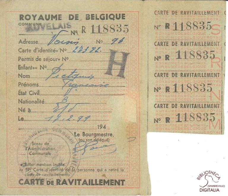 Carte de ravitaillement