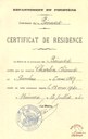 Certificat de résidence de Clément CHARLIER