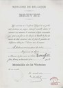 Brevet d'octroi de la Médaille de la Victoire au soldat Jules Henri TONGLET