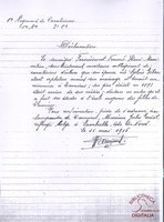 Déclaration du sous-lieutenant auxiliaire au 1er régiments de carabiniers Fernand Henri Maximilien FERNEMONT au sujet de la filiation de son épouse.