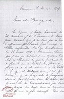 Lettre de Monsieur DUPONT  [sic ] au sujet du type de munitions employées par les allemands lors du massacre du 22 août, datée du 26 décembre 1919